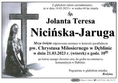 Nicińska-Jaruga Jolanta Teresa