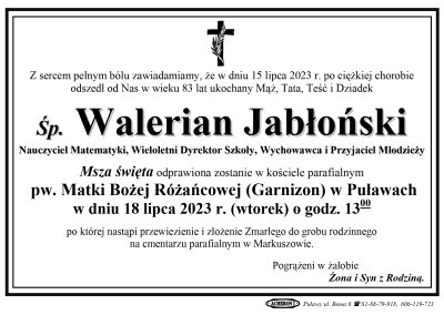 Jabłoński Walerian