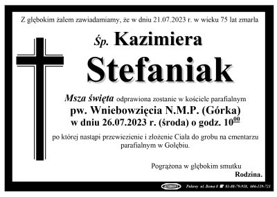 Stefaniak Kazimiera