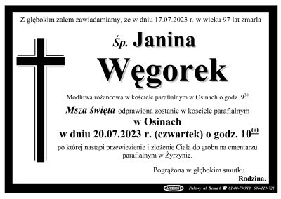 Węgorek Janina