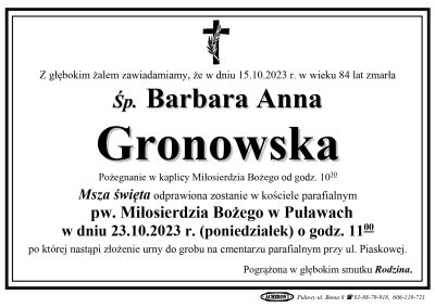 Gronowska Barbara Anna