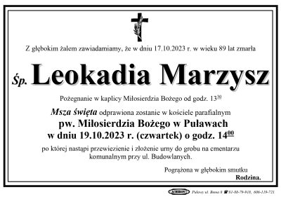 Marzysz Leokadia