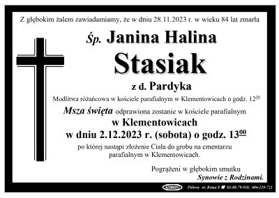 Stasiak Janina Halina