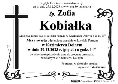 Kobiałka Zofia