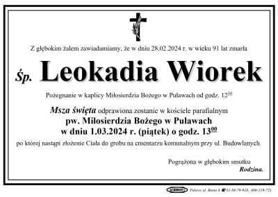 Wiorek Leokadia