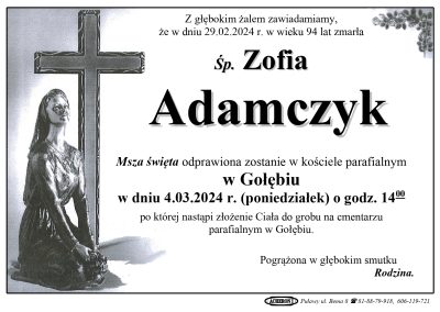 Adamczyk Zofia