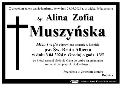 Muszyńska Alina Zofia