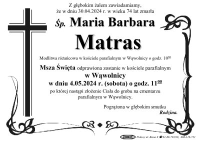 Matras Maria Barbara