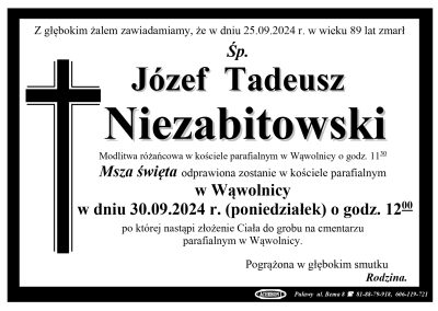 Niezabitowski Józef Tadeusz