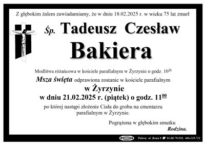 Bakiera Tadeusz Czesław