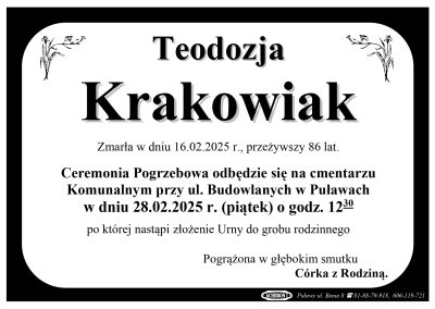 Krakowiak Teodozja