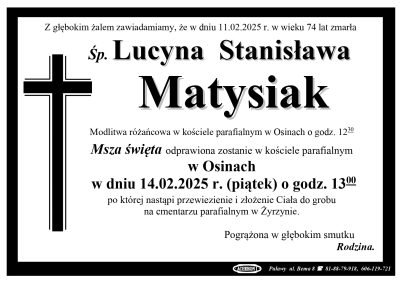 Matysiak Lucyna Stanisława