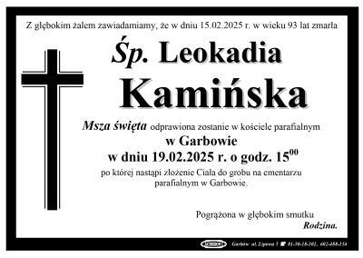 Kamińska Leokadia