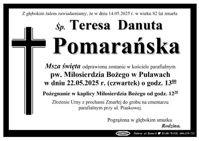 Pomarańska Teresa Danuta