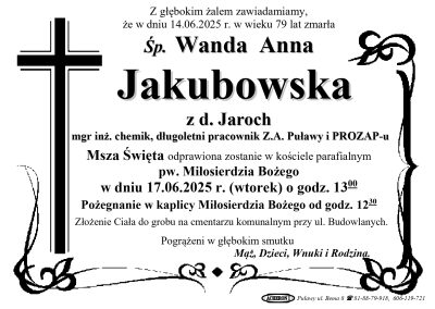 Jakubowska Wanda Anna