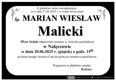 Malicki Marian Wiesław
