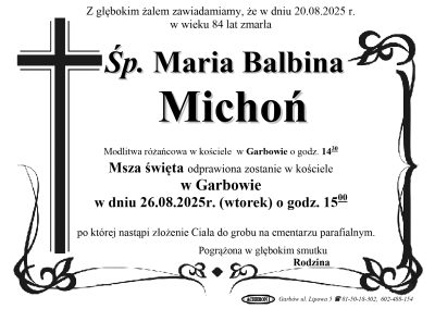 Michoń Maria Balbina