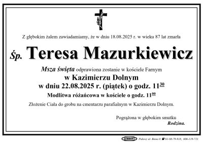 Mazurkiewicz Teresa