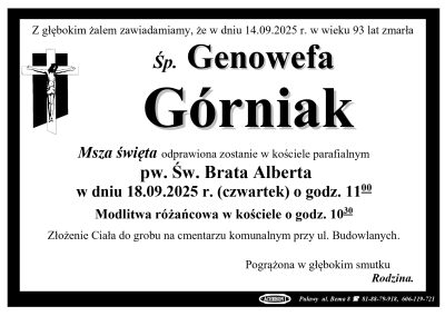 Górniak Genowefa