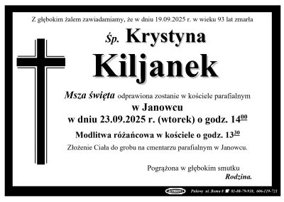 Kiljanek Krystyna
