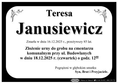 Janusiewicz Teresa