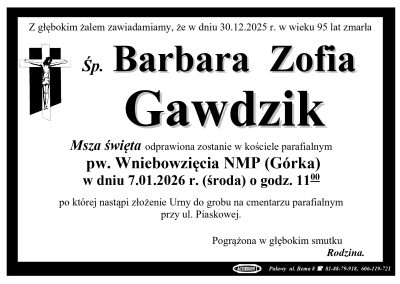 Gawdzik Barbara Zofia