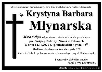 Młynarska Krystyna Barbara
