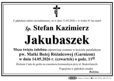 Jakubaszek Stefan Kazimierz