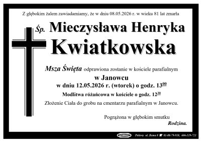 Kwiatkowska Mieczysława Henryka