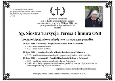 Chmura Teresa s. Tarsycja OSB